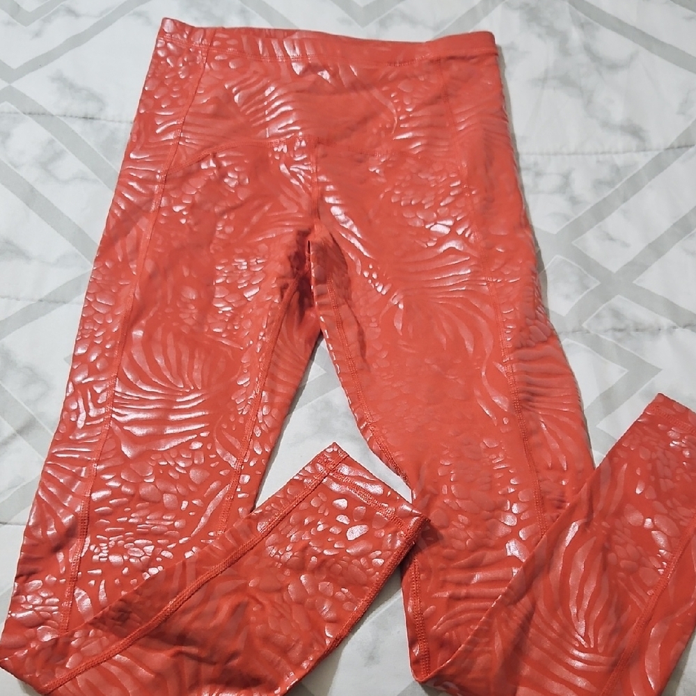 GUESS Orange ReflectiveTextured Leggings